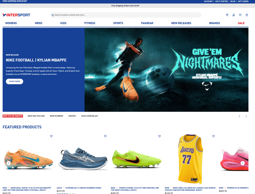 Intersport homepage