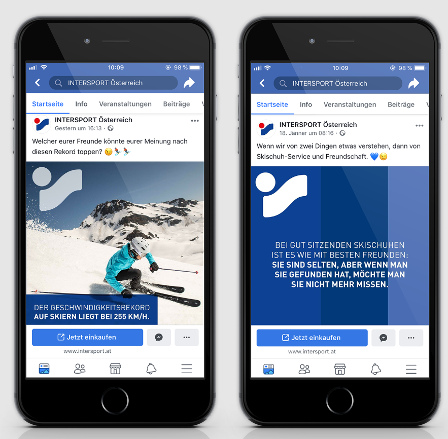 The Intersport marketing strategy:  Austria Facebook posts