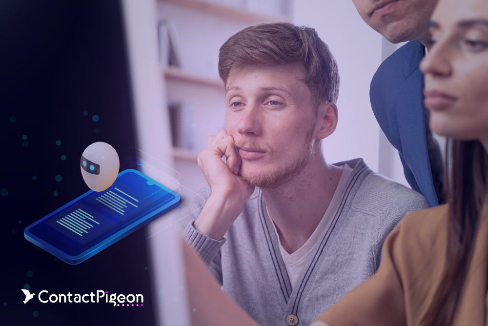 Retail professionals analyzing data