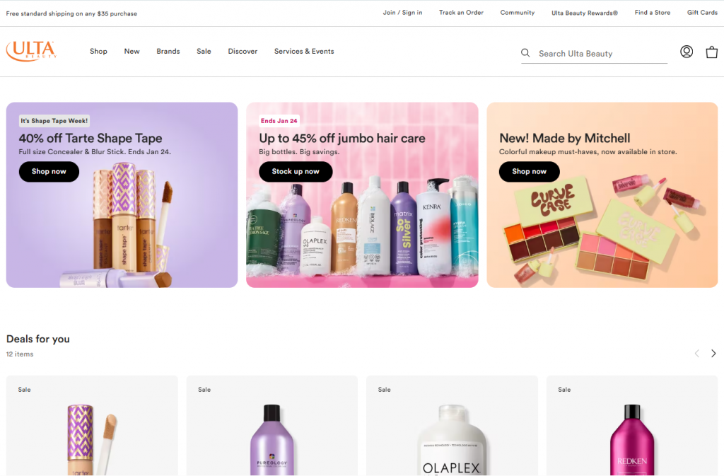 Ulta Beauty Home Page
