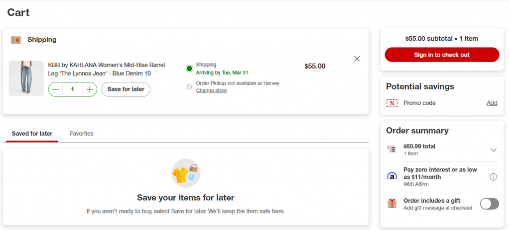 Target marketing strategy: Target's checkout flow