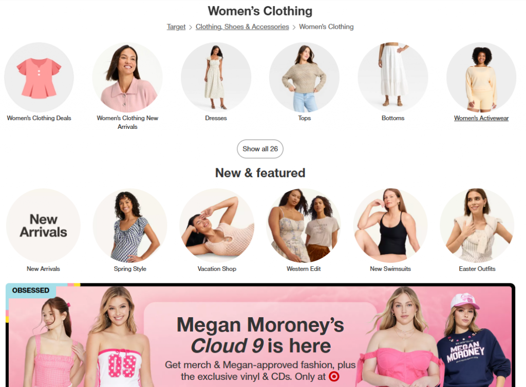 Target's category page