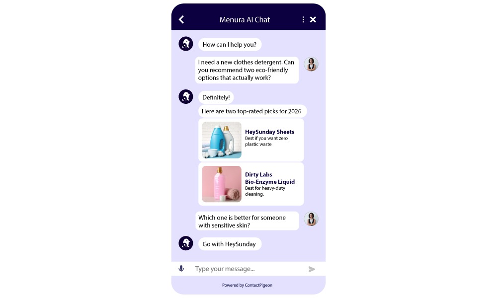 Menura AI agent chat