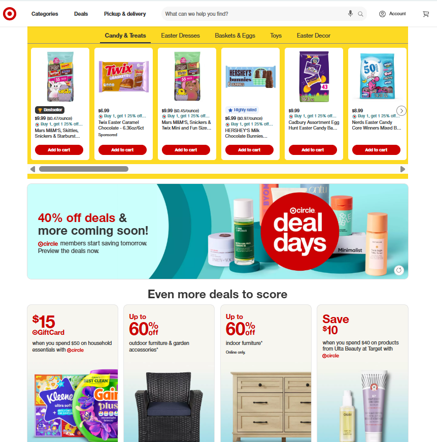 Target home page