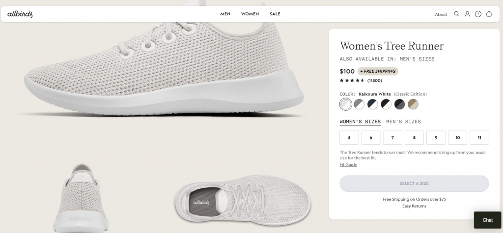 Allbirds Product Page