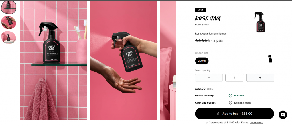 Lush Product Page
