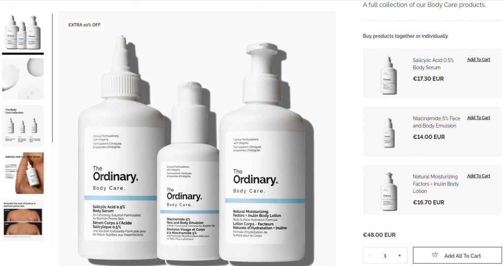 The Ordinary Product Page