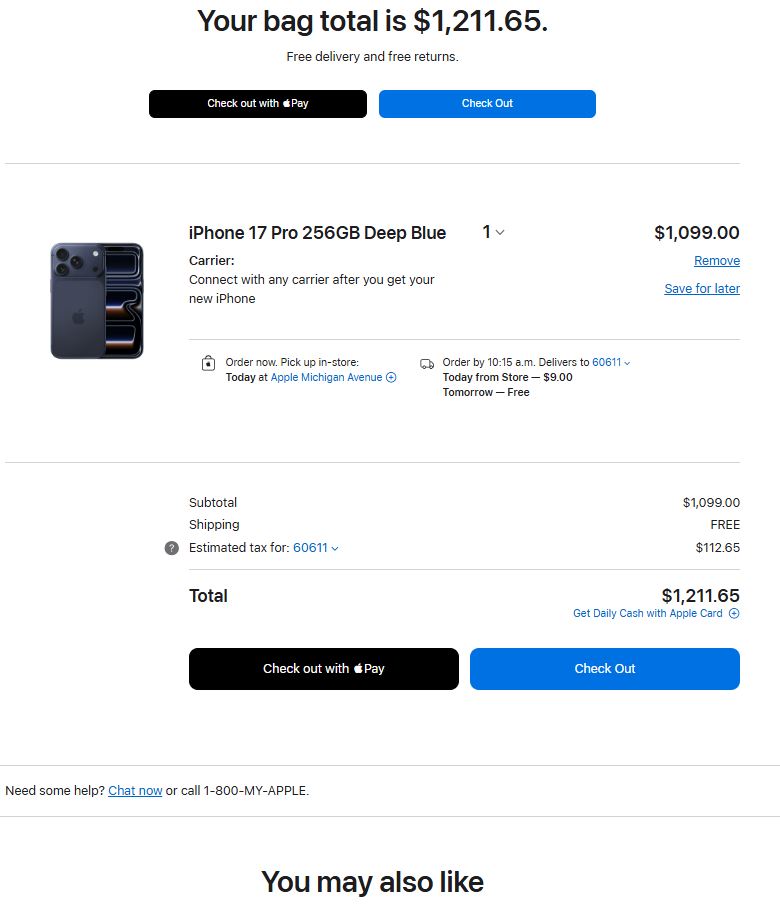 Apple's marketing strategy: cart checkout flow