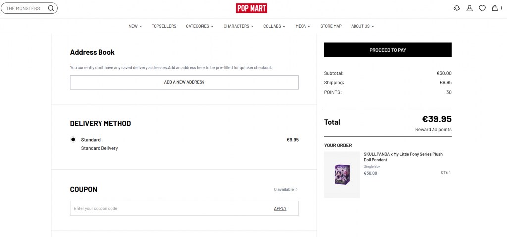 Pop Mart checkout