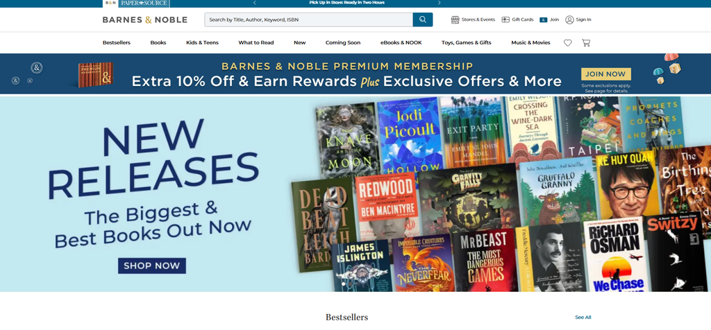 Barnes & Noble marketing strategy - home page