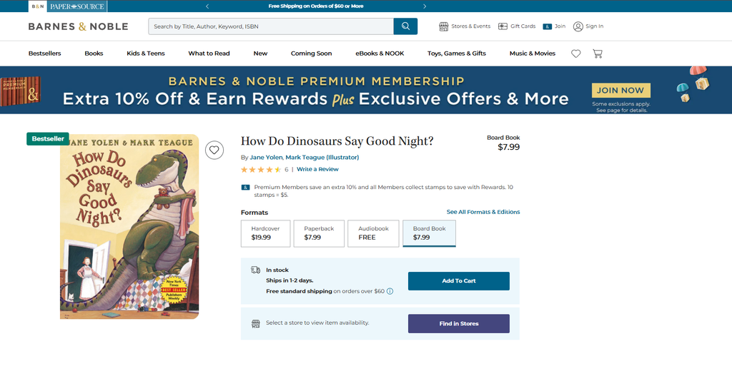 Barnes & Noble marketing strategy - product page