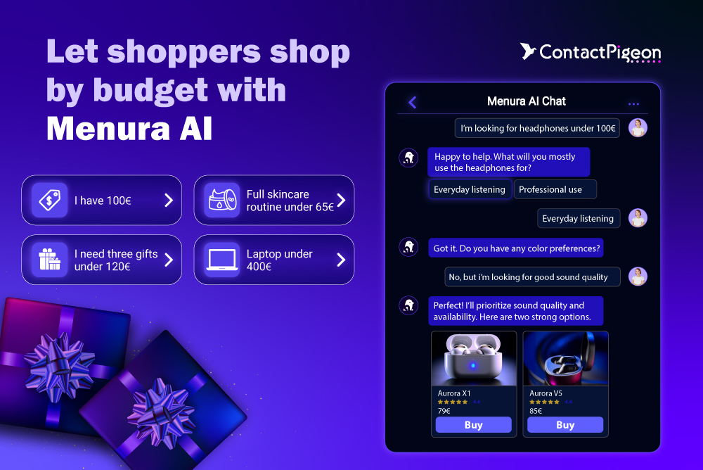 Let shoppers shop by budget with Menura AI this BFCM