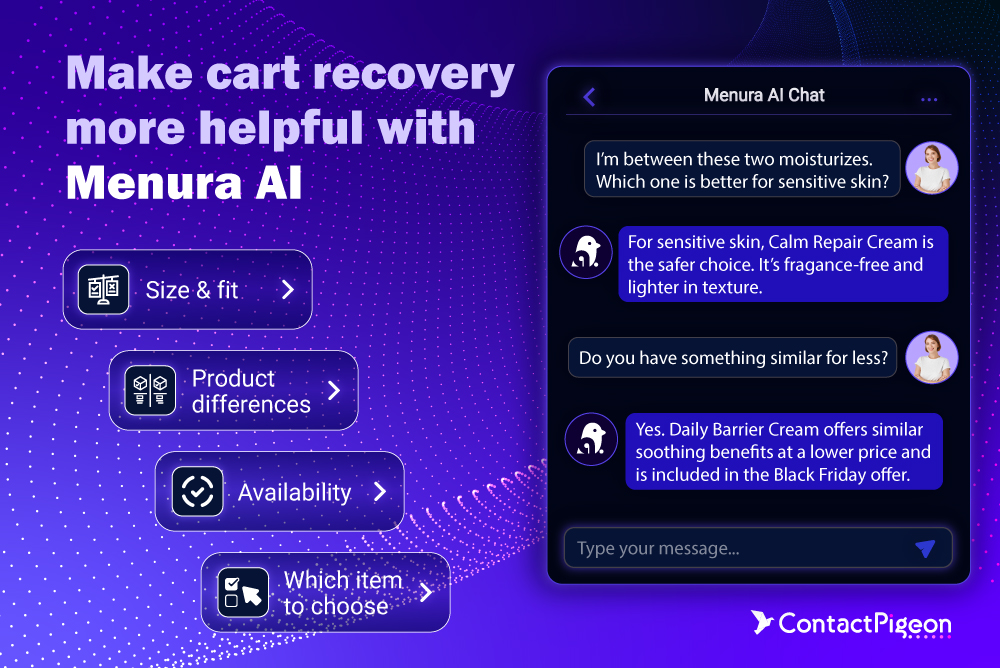 Make cart recovery more helpful with Menura AI this BFCM 2026